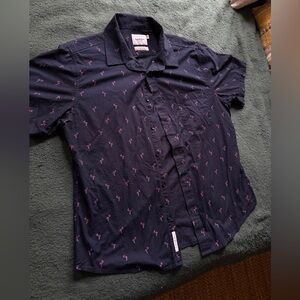 GoodFellow Flamingo Print Button Up Shirt